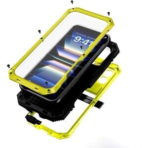Aluminum iPhone 13 5G Heavy Duty Shockproof Metal Case Yellow- New